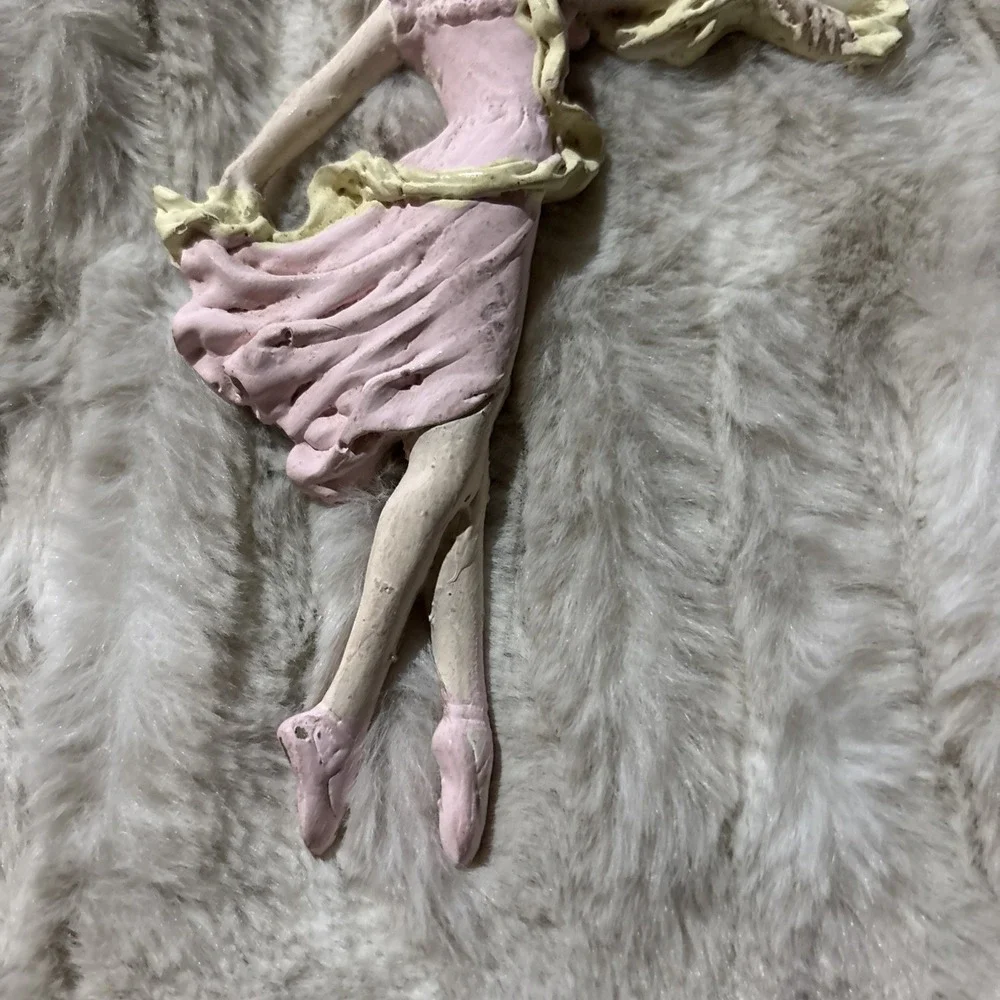 Vintage Ballet Ballerina Christmas Ornament Pink Cream Hand Painted